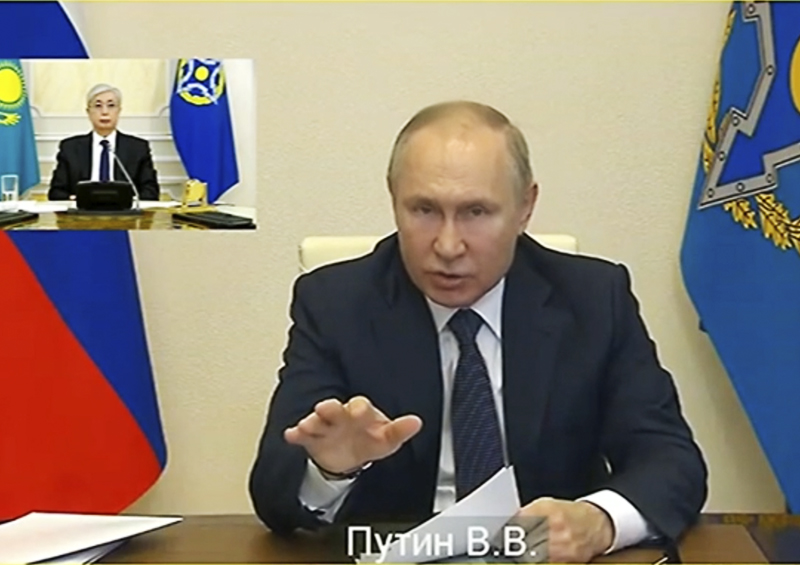 Путин заявил о скором взятии под контроль ситуации в Казахстане